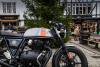 Royal Enfield Continental GT 650 in front of Christmas tree