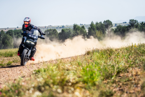 Joan Pedrero riding the Harley Pan America 1250 off-road